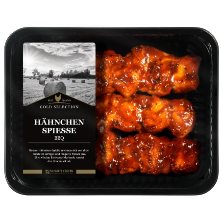 BBQ-Hähnchenspieße