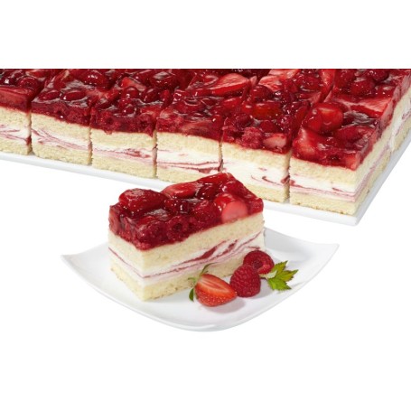 Erdbeer-Himbeer-Joghurt-Schnitte 19,5 x 29 cm